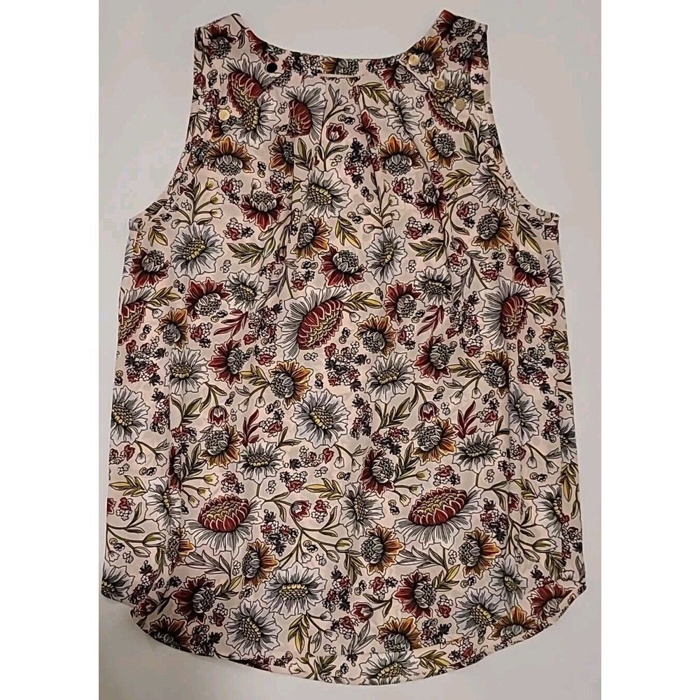 Ann Taylor Loft Women's Blouse Petite Small Sleeveless Top Floral Workwear